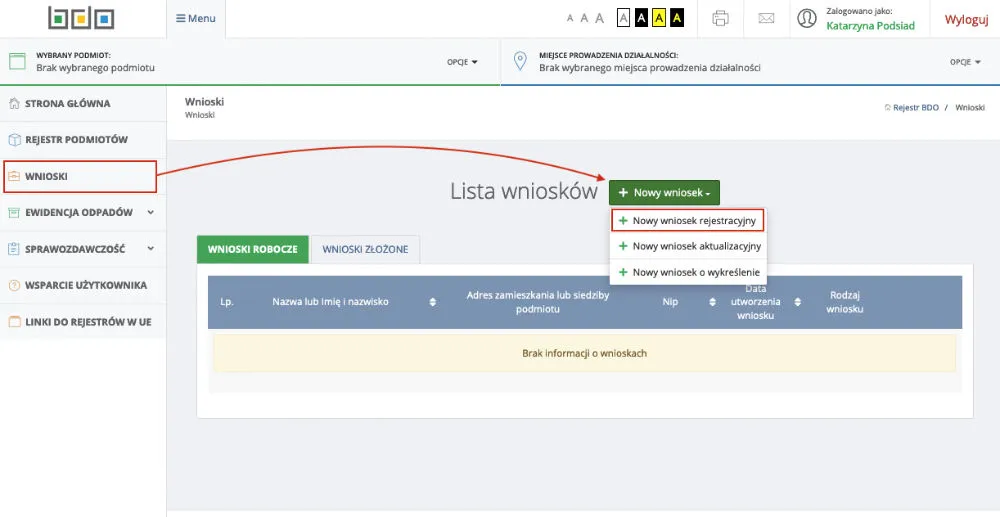 BDO system rejestracja strona gł&oacute;wna