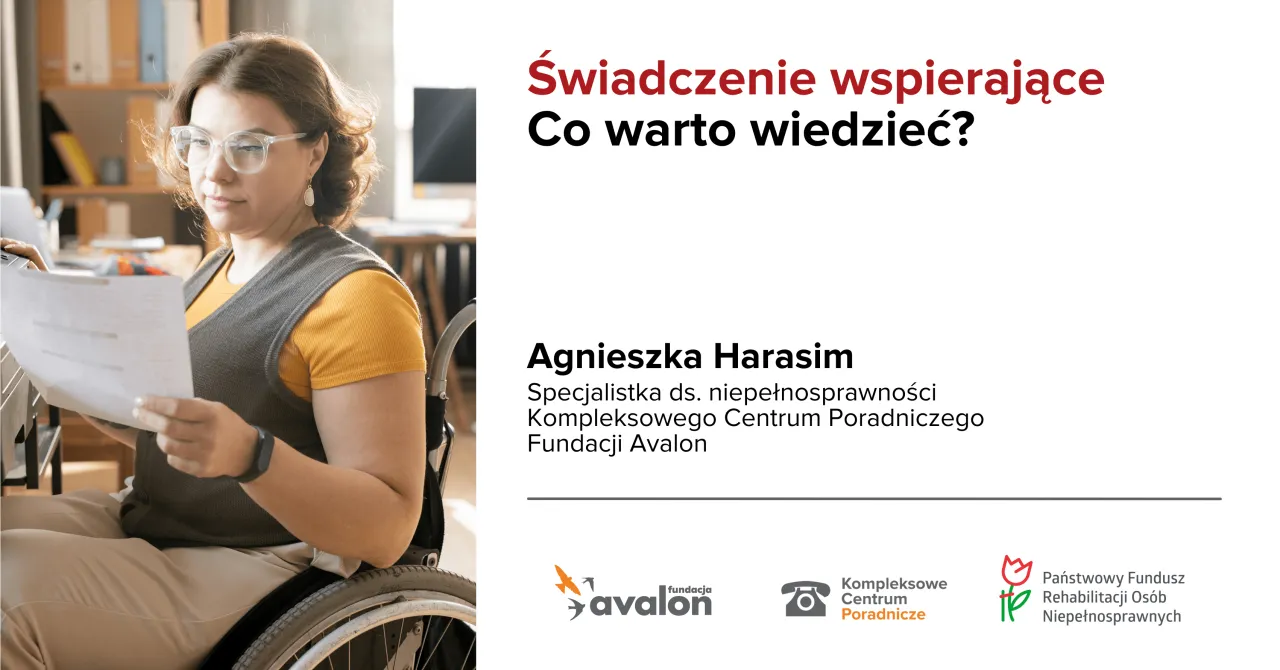 Agnieszka Harasim omawia świadczenia wspierające, w tym ile wynosi zasilek opiekunczy nad starsza osoba.