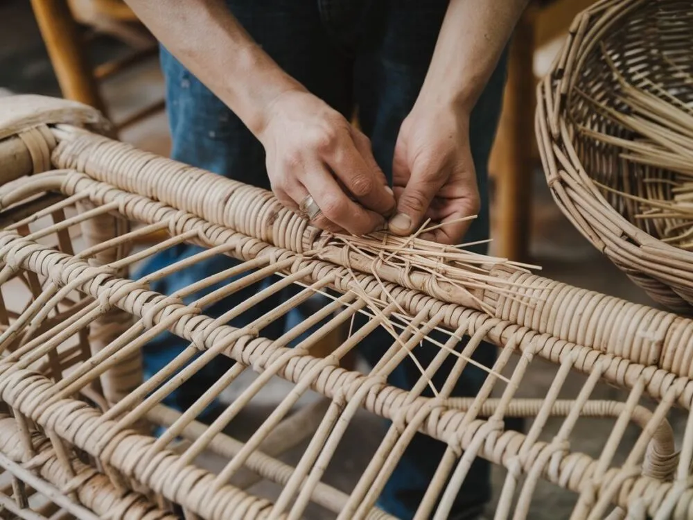 Uszkodzone meble rattanowe