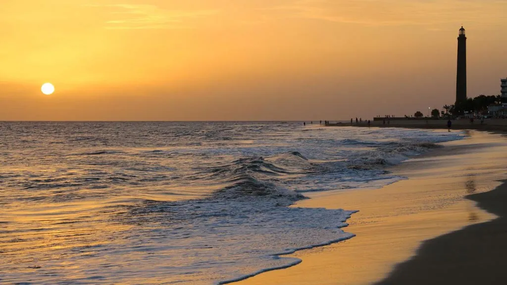 Wydmy Maspalomas zachód słońca