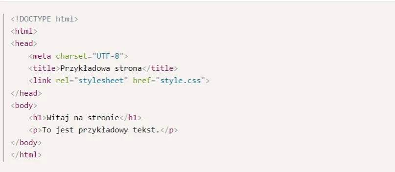 Przykładowy kod CSS style dla strony