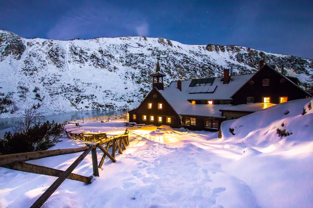 Krajobraz Karkonoszy zimą