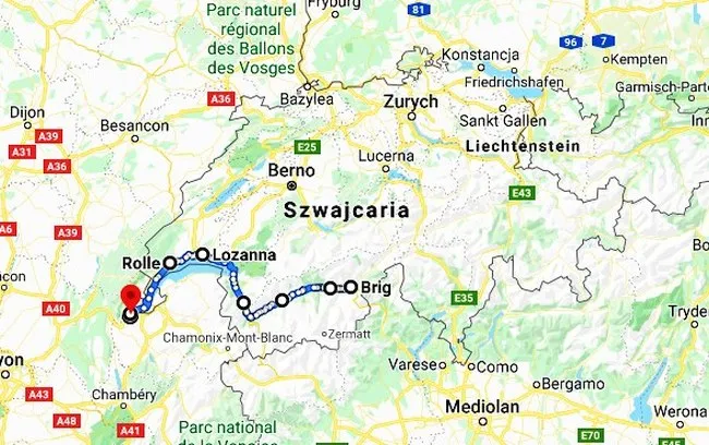 Szlak Rowerowy Rodanu Szwajcaria