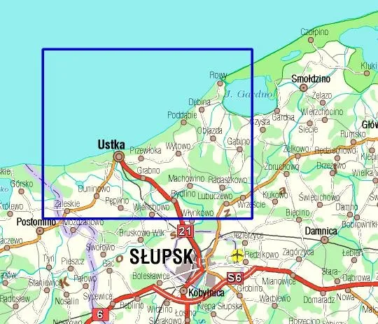 Mapa dojazdu samochodem do Ustki z gł&oacute;wnych miast Polski