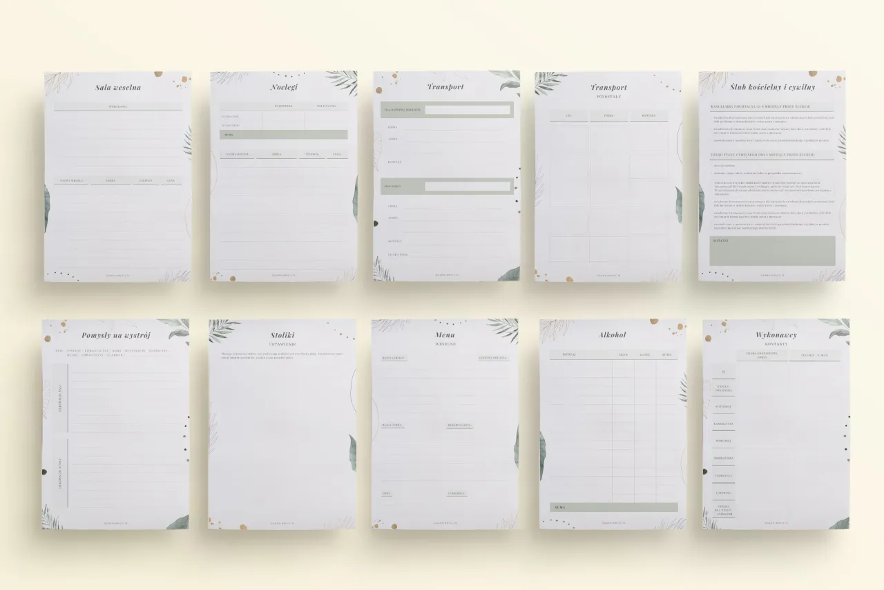 kalendarz ślubny termin ważności dokument&oacute;w