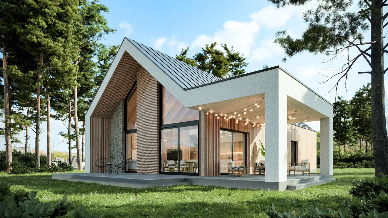 Nowoczesna stodoła z dachem dwuspadowym