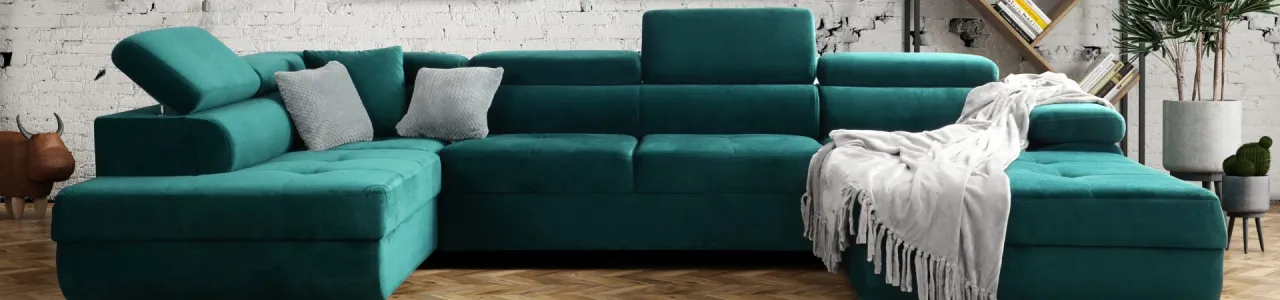 modne narożniki butelkowa zieleń terakota