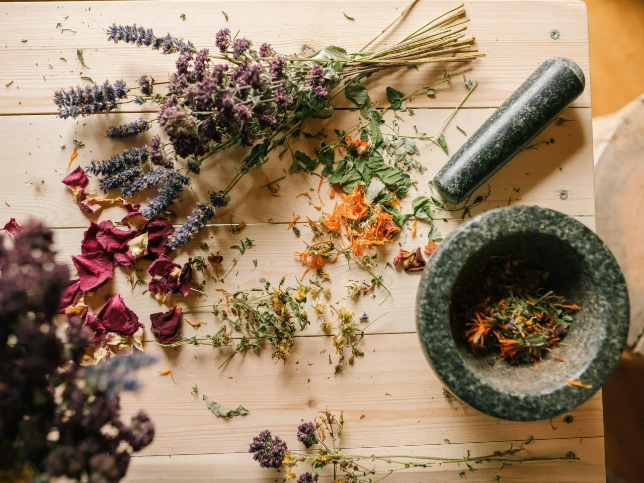 Zioła na ból głowy infografika