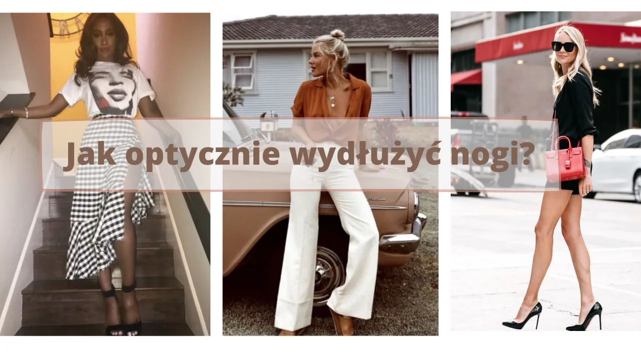 Przykładowe stylizacje wydłużające nogi, biuro casual lato