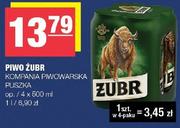 Promocje piwo Żubr wielopaki