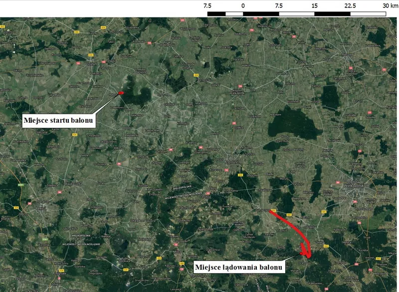 mapa Polski popularne miejsca lotów balonem