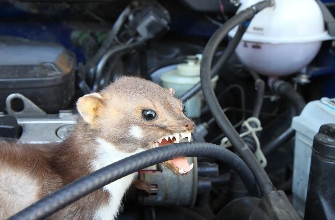 kuna w komorze silnika