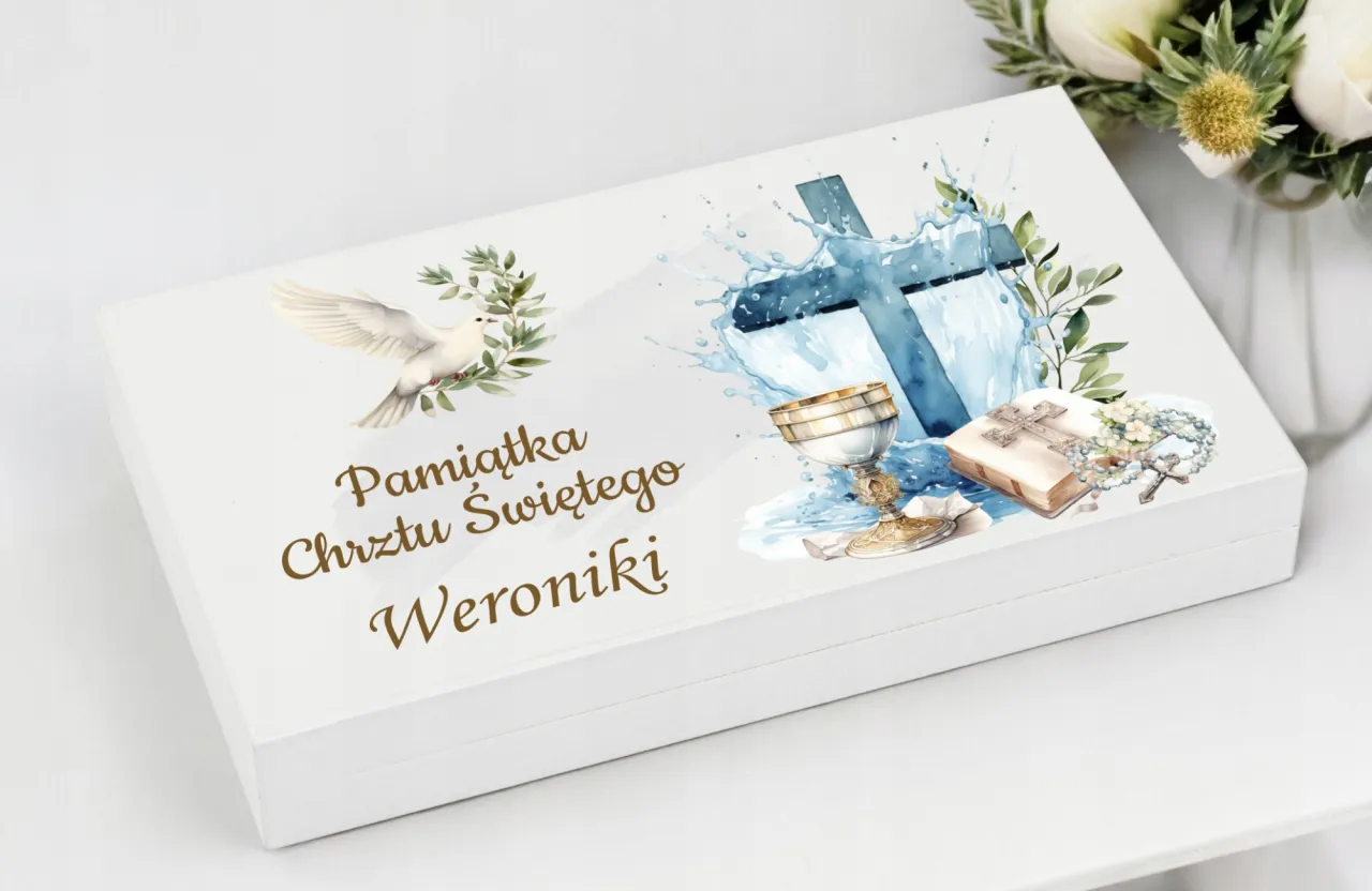 eleganckie opakowanie na pieniądze chrzciny