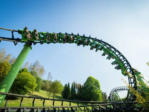 Fort Fun Abenteuerland Achterbahn mit Western-Thema