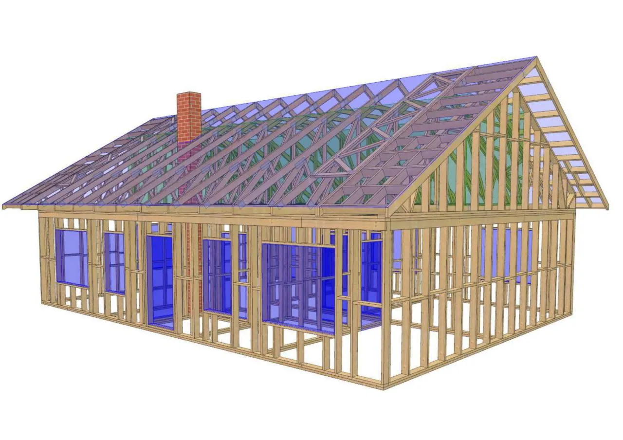 projekt domu szkieletowego na działce