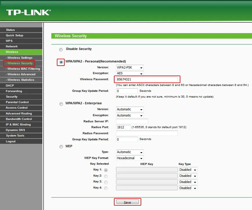 Przykładowy panel administracyjny routera
