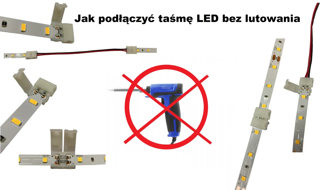 montaż taśmy led bez lutowania krok po kroku