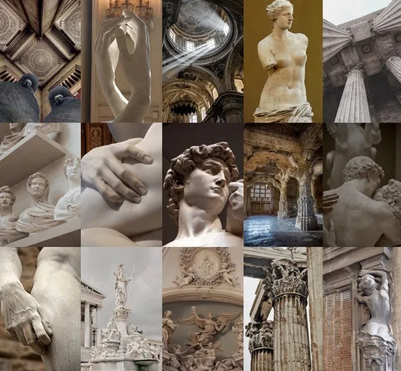 ber&uuml;hmte antike skulpturen collage