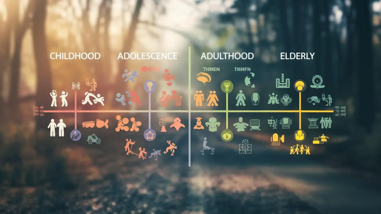 Kolejne etapy życia symbolizowane przez rozwidlającą się drogę