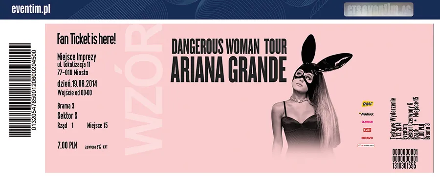 bilet imienny wz&oacute;r