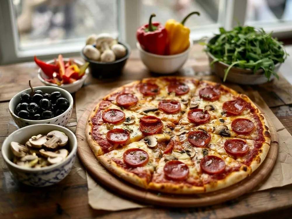 kolorowe warzywa na pizzy