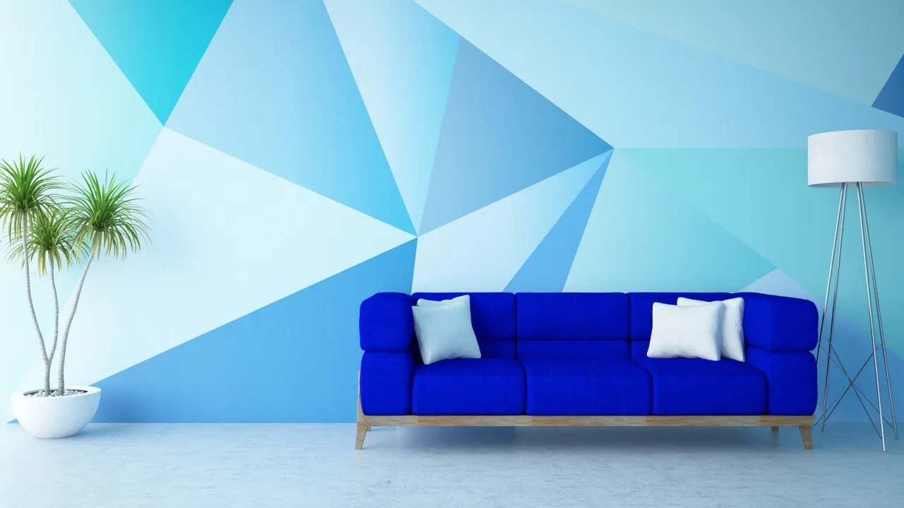 inspiracje malowanie ścian sypialnia wzory geometryczne