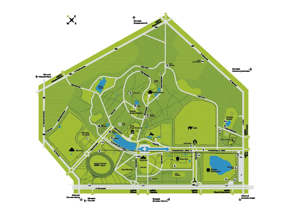 Mapa dojazdu Park Linowy Chorzów Park Śląski