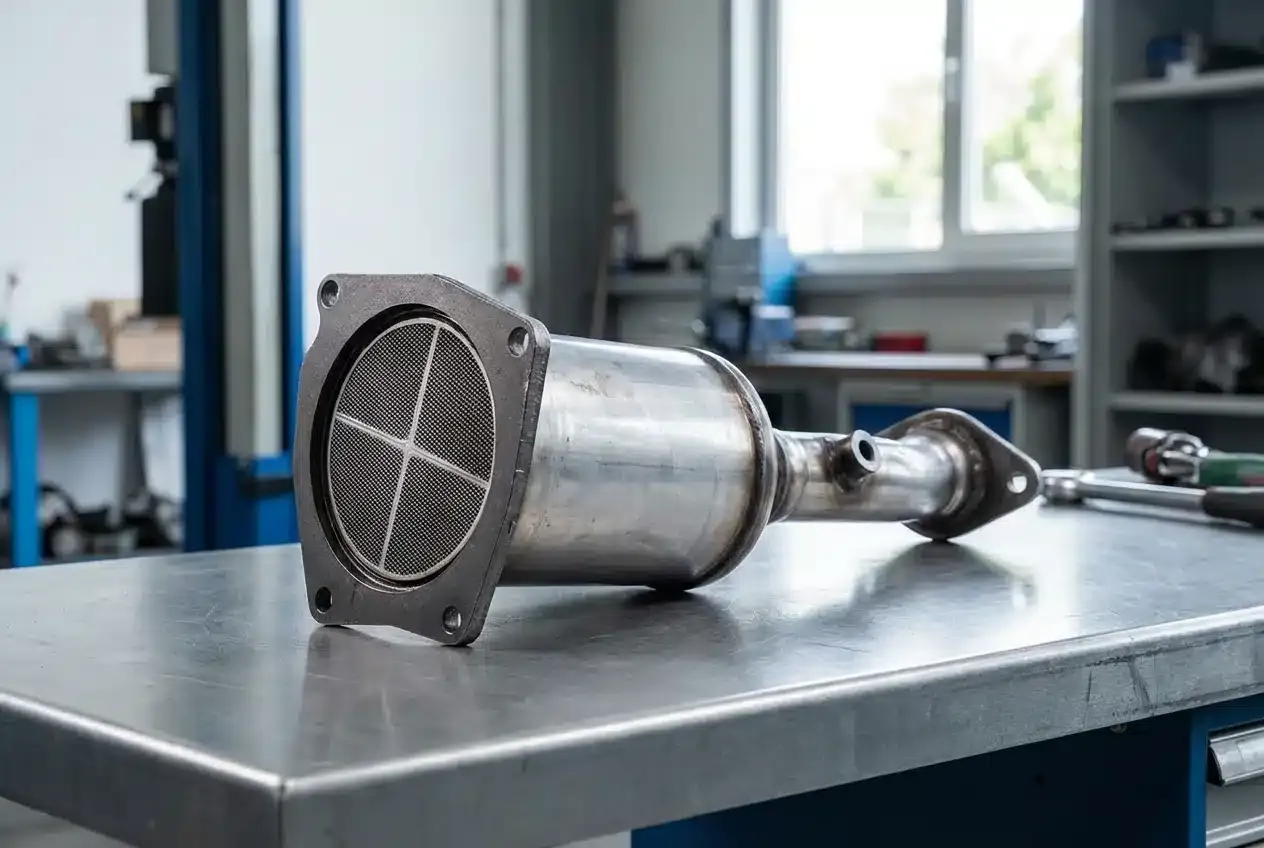 Uszkodzony czujnik różnicy ciśnień DPF objawy mogą być widoczne na tym elemencie układu wydechowego.