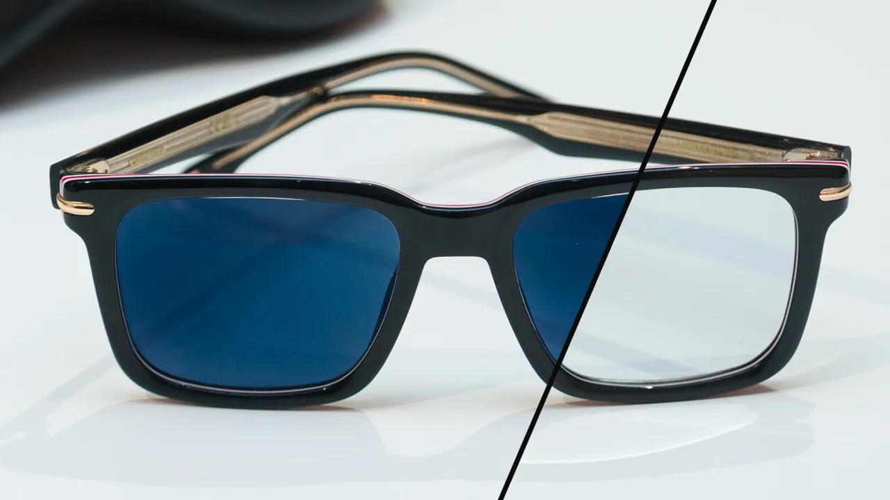 okulary fotochromowe przed i po