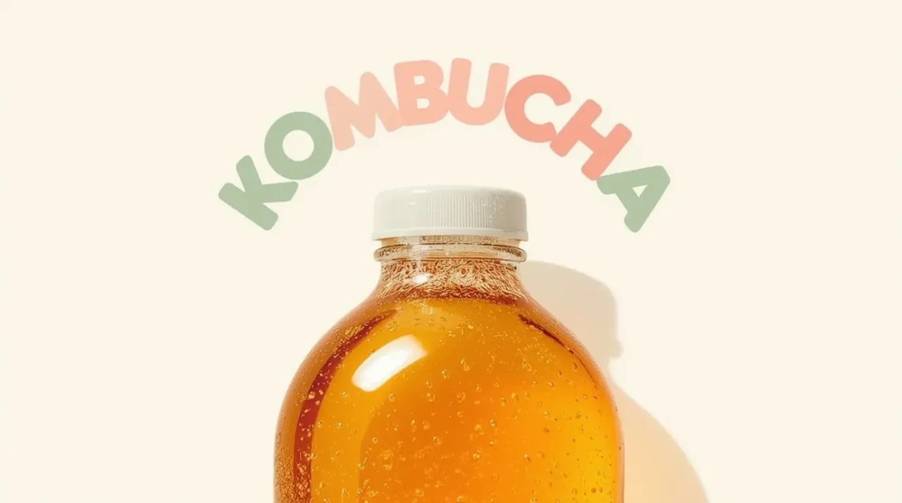 kombucha w szklance z bąbelkami