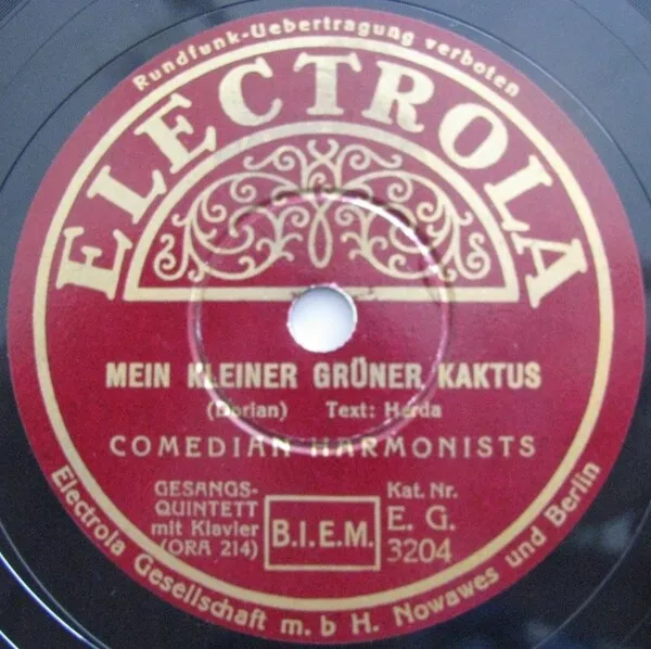 Comedian Harmonists Mein kleiner gr&uuml;ner Kaktus Plattencover