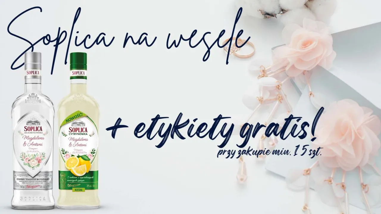 wódka z personalizowaną etykietą na wesele