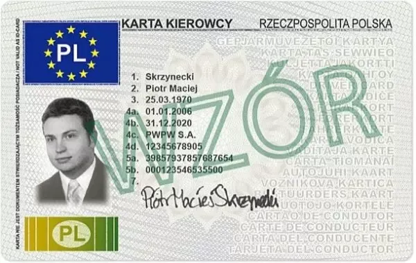 karta kierowcy wzór
