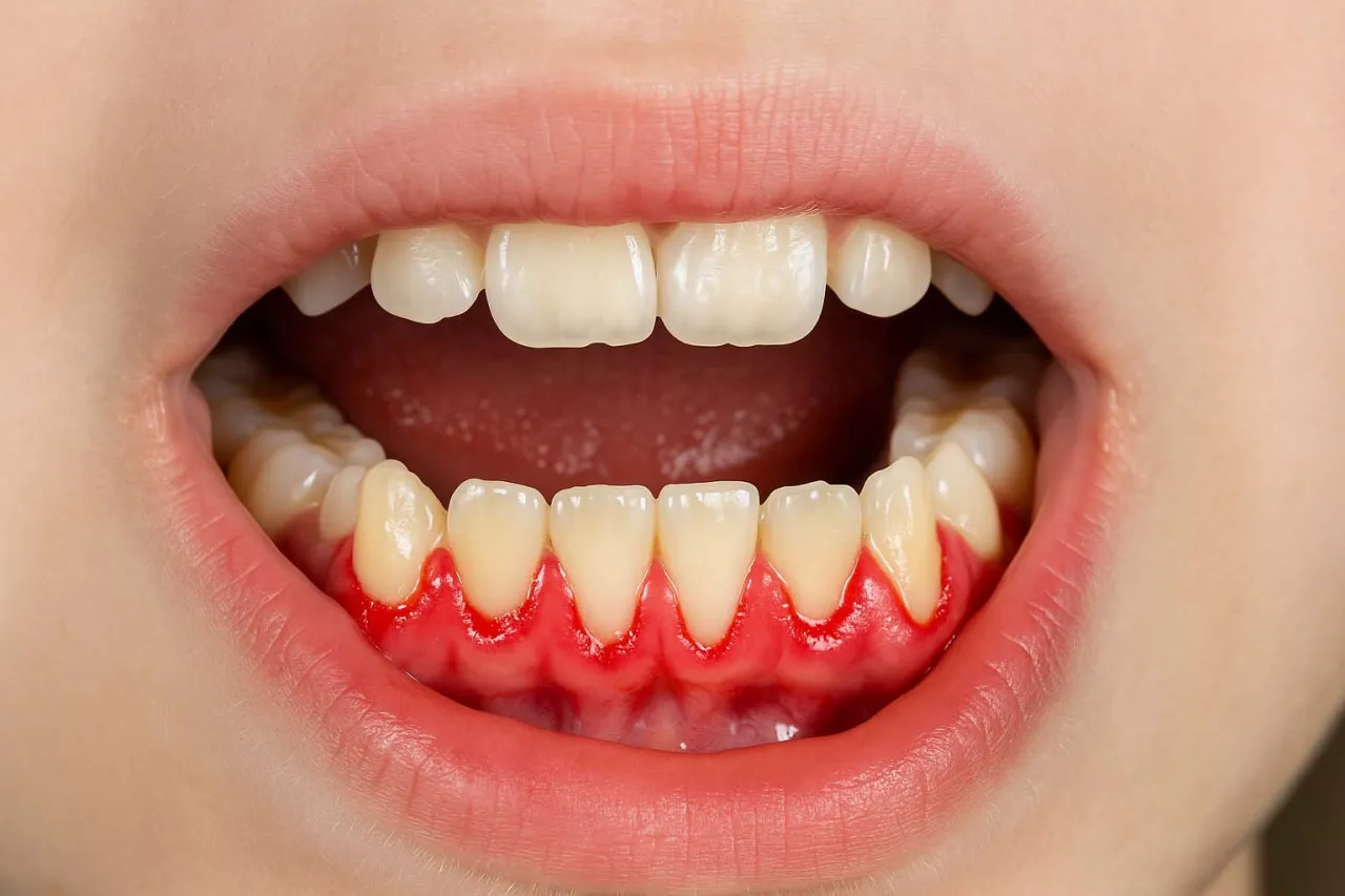 dziecko z zapaleniem dziąseł, czerwone dziąsła u dziecka