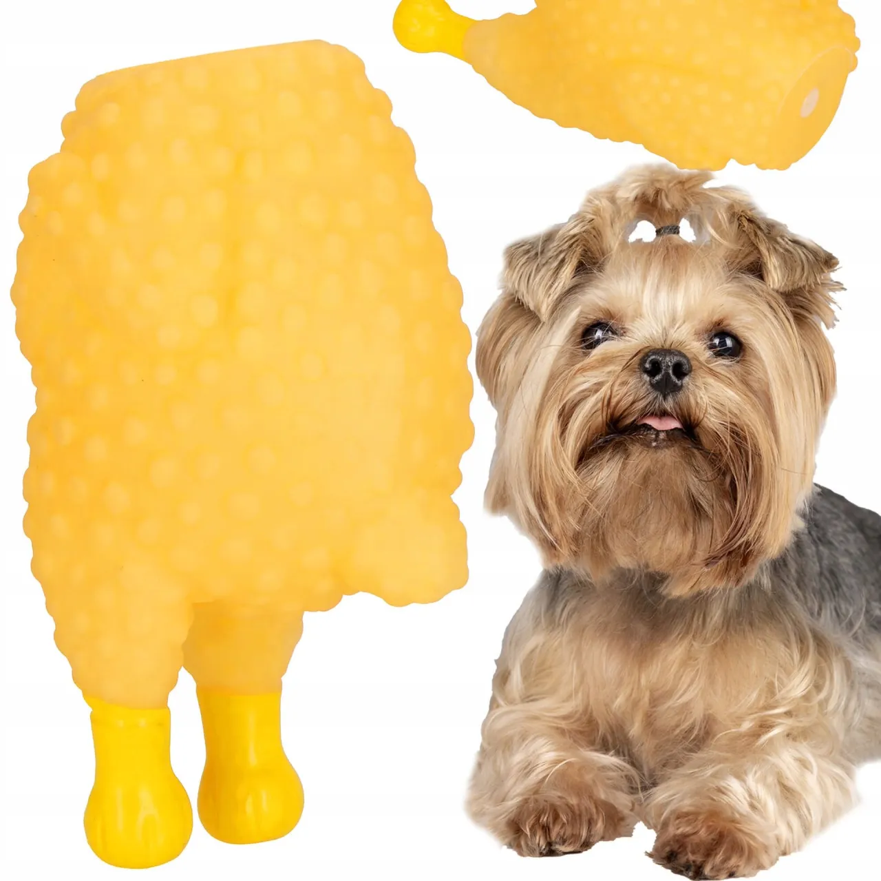 szczeniak gryzący bezpieczną zabawkę, niebezpieczne kości dla psa