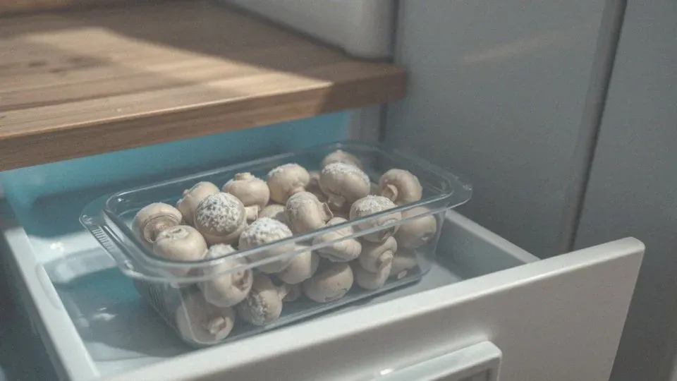 rozmrażanie grzyb&oacute;w w lod&oacute;wce