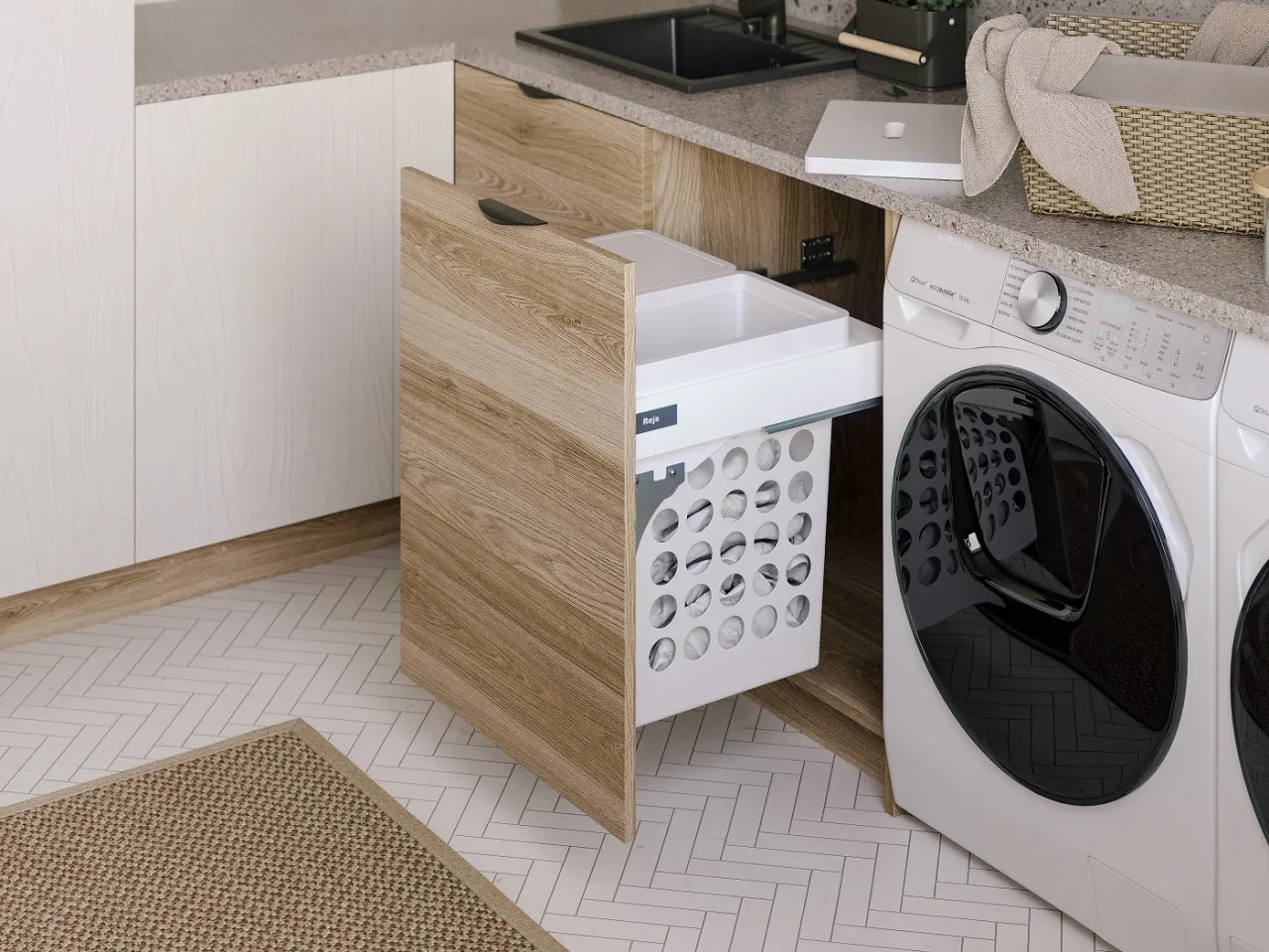 Kosz wysuwany cargo do szafki łazienkowej DIY