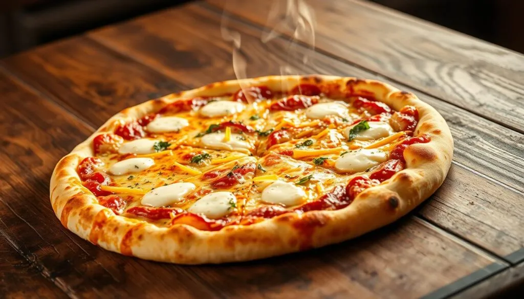 pizza guseppe z dodatkami świeże zioła ser