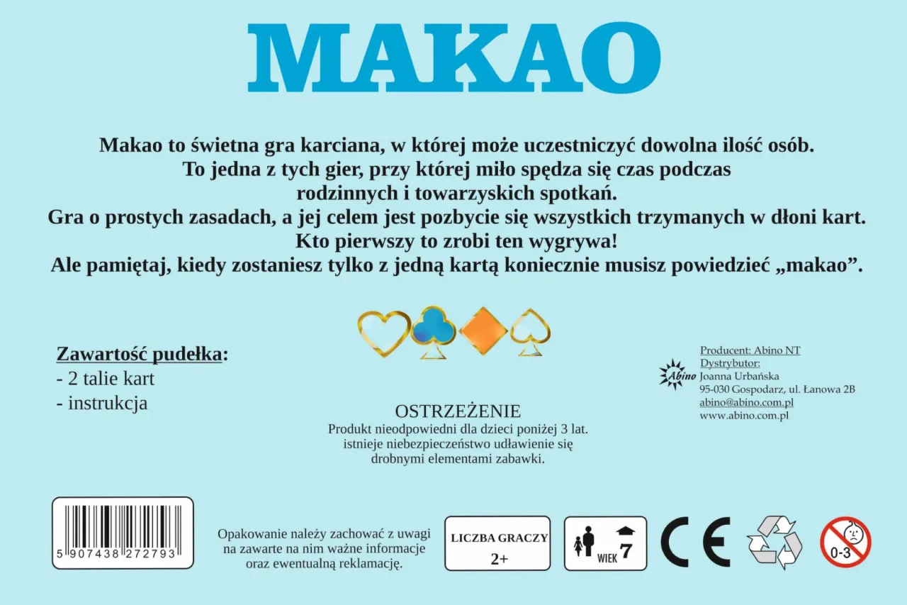 karty makao domowe zasady