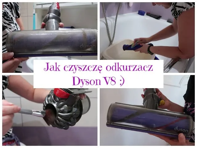 Dyson V8 filtry czyszczenie przed i po