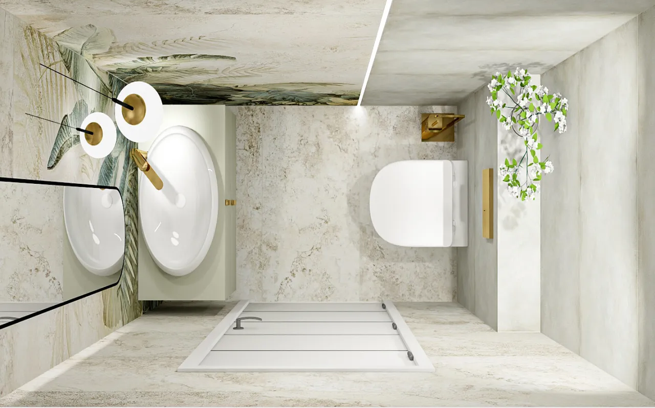 nowoczesne oświetlenie w małej toalecie WC aranżacje