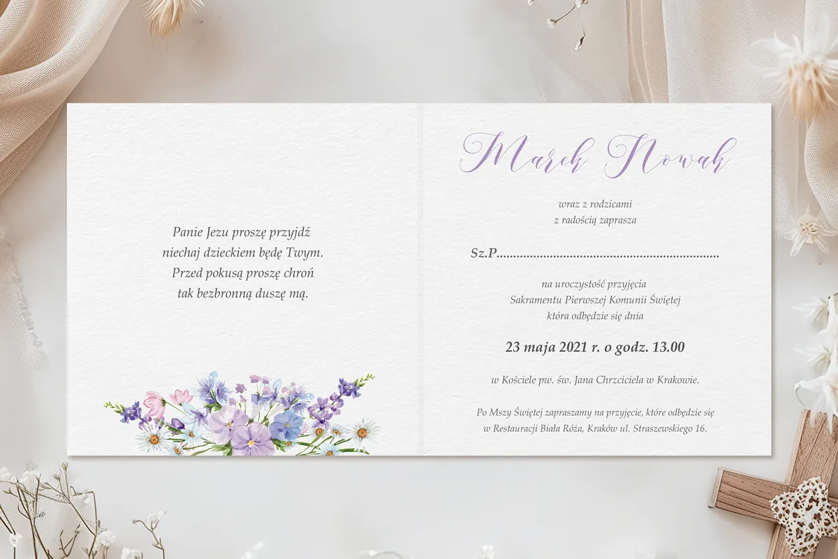 przykładowe zaproszenie na komunię dla dziadków