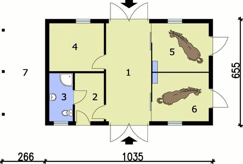 plan stajni dla koni, projekt boksu konia