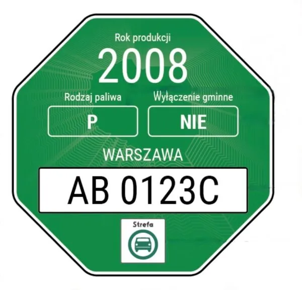 Zielona naklejka SCT samochód