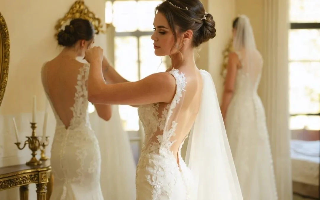 rodzaje podpięcia trenu sukni ślubnej amerykańskie i francuskie