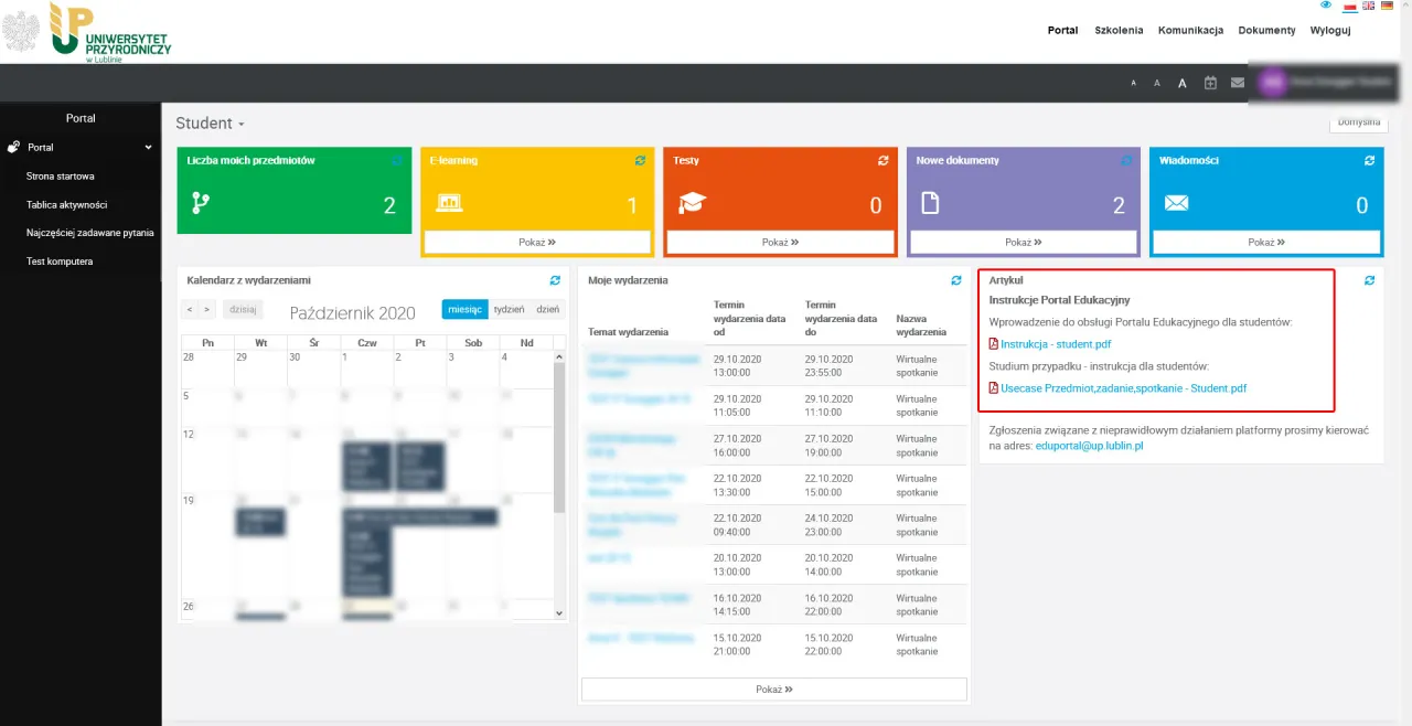 Uniwersytet Przyrodniczy w Lublinie studenci plan zajęć