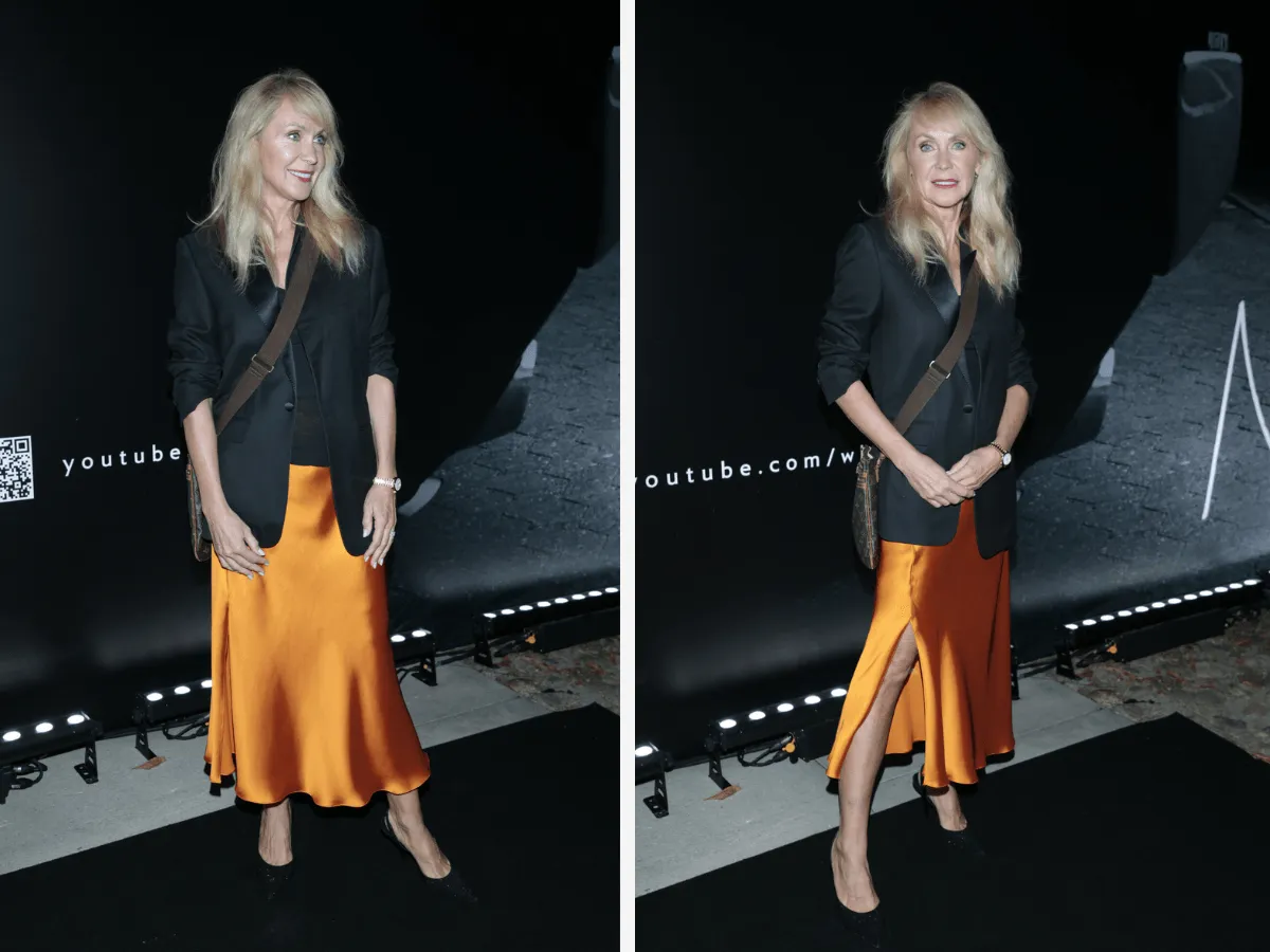 satynowa sp&oacute;dnica midi stylizacje