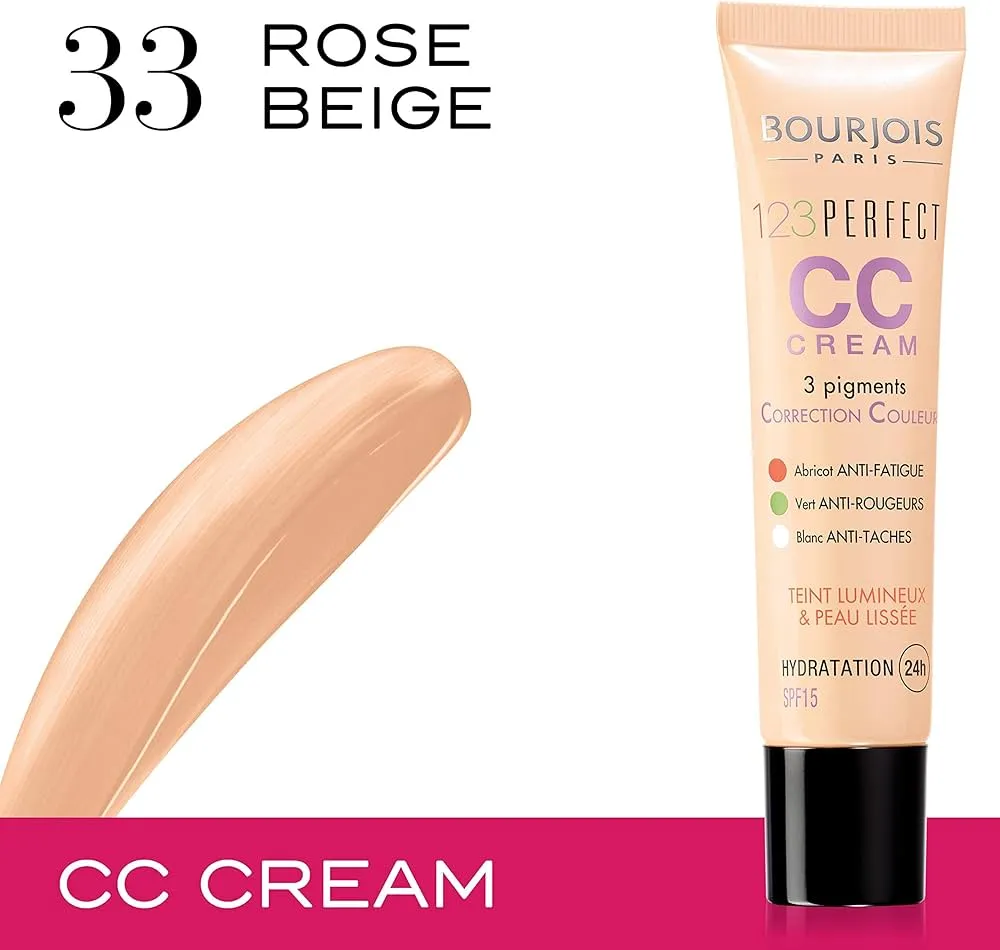 Bourjois 123 Perfect CC Cream na skórze, korygujący zaczerwienienia