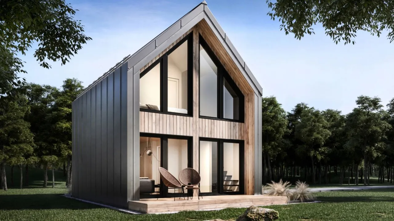 nowoczesna stodoła klasyczny dom duże przeszklenia projekty