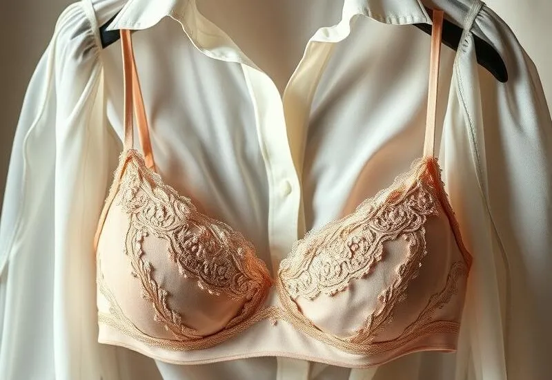 różne typy biustonoszy pod prześwitującą bluzkę